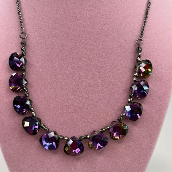 Necklace Teardrop Purple Rhinestones Women’s Jewelry  #587 - Picture 4 of 11